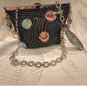 🎉Mary Frances Black Beaded Embellished Evening Bag